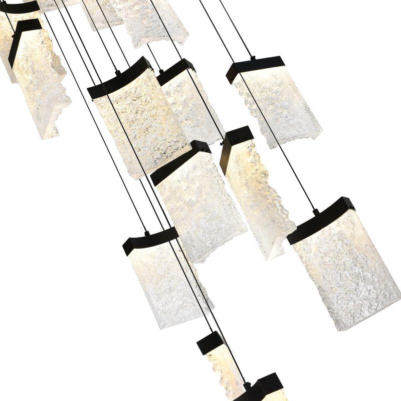 Lava Integrated LED Black Chandelier