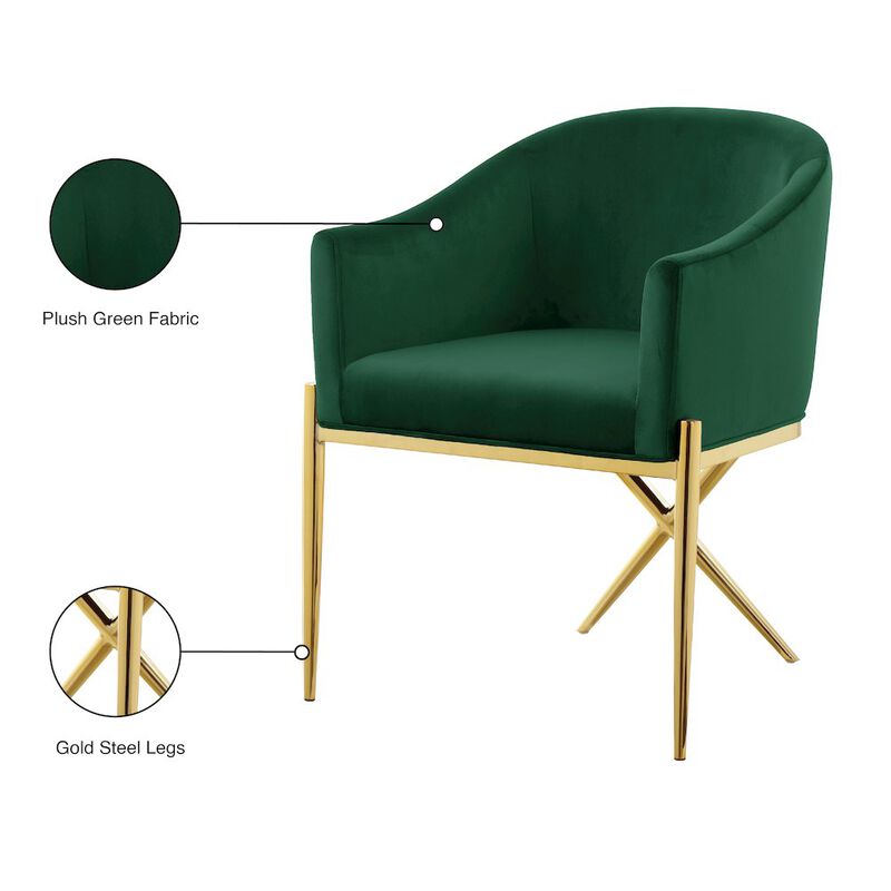 Meridian Furniture Xavier Green Velvet Dining Chair
