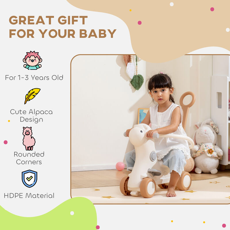 BreeBe 4-in-1 Kids Rocking Horse with Parent Push Handle image number 7