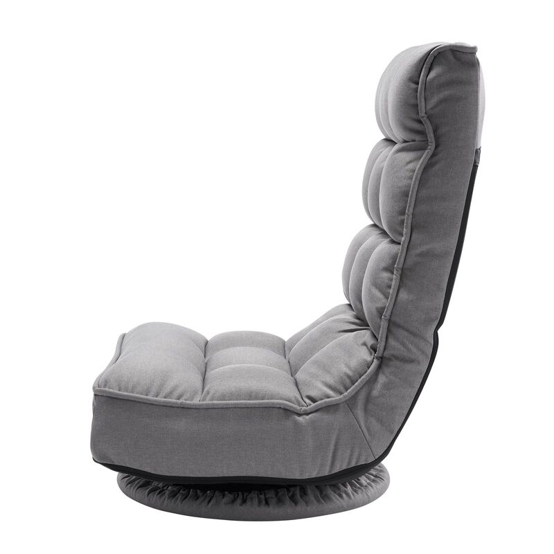 Swivel Floor Gaming Chair with 360&deg; Rotation and Adjustable Folding Backrest image number 4
