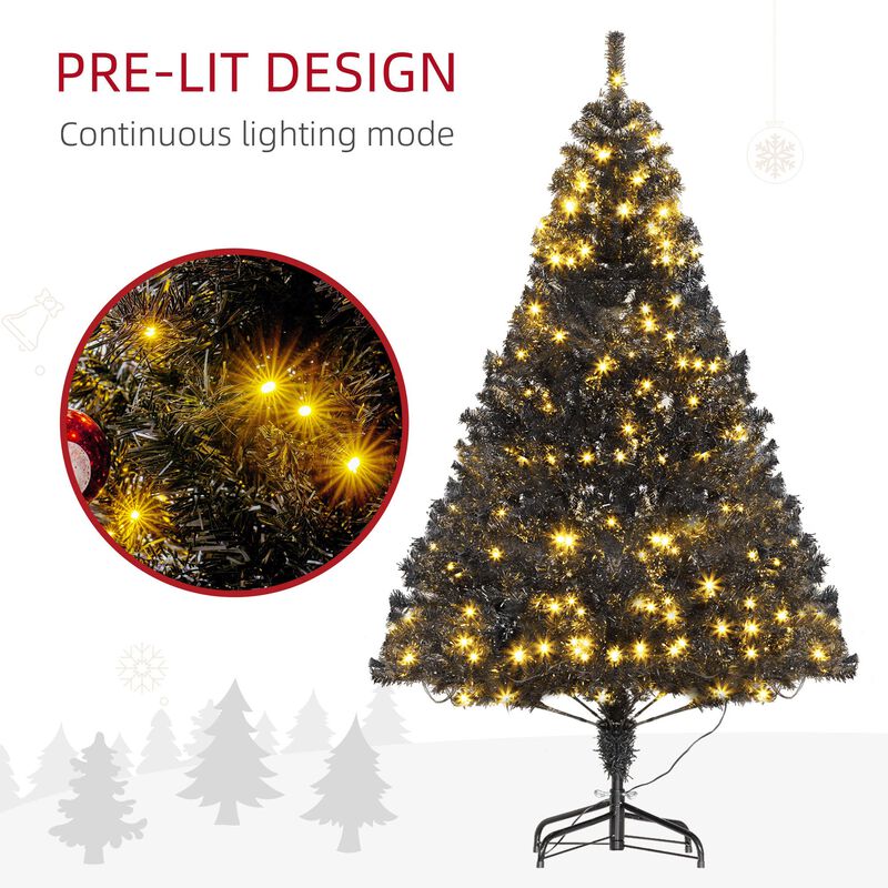 6 ft Tall Prelit Christmas Tree Douglas Fir Artificial Christmas Tree with Realistic Branches