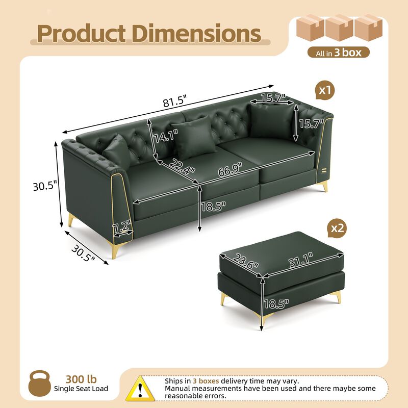 Modular Chesterfield Sofa image number 9