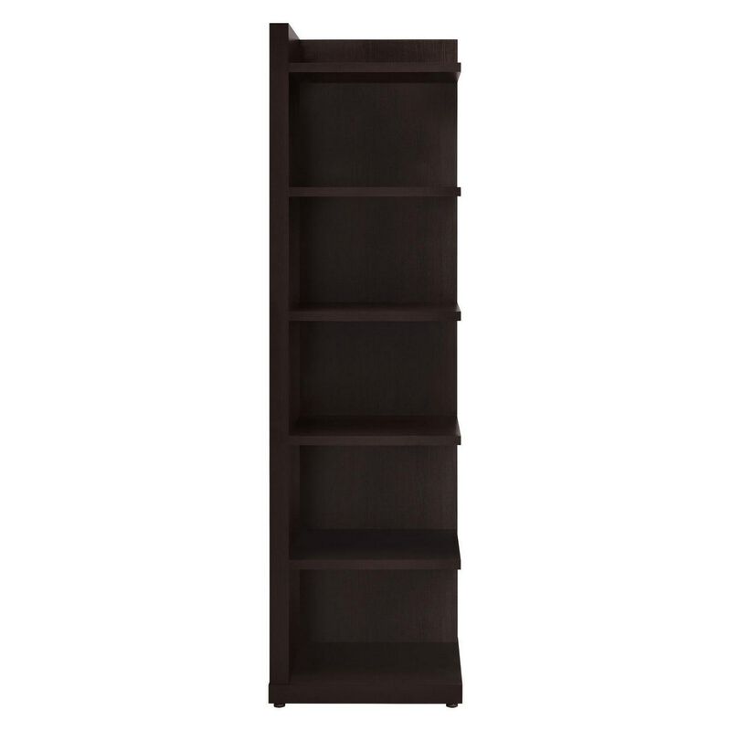 Radiant Brown Wooden Corner Bookcase