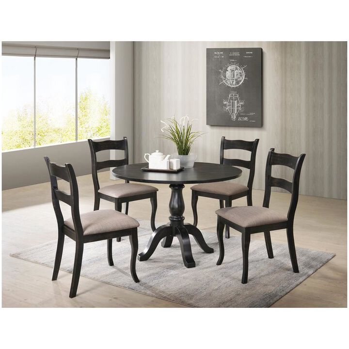 Alice Transitional Round Dining Table, Black