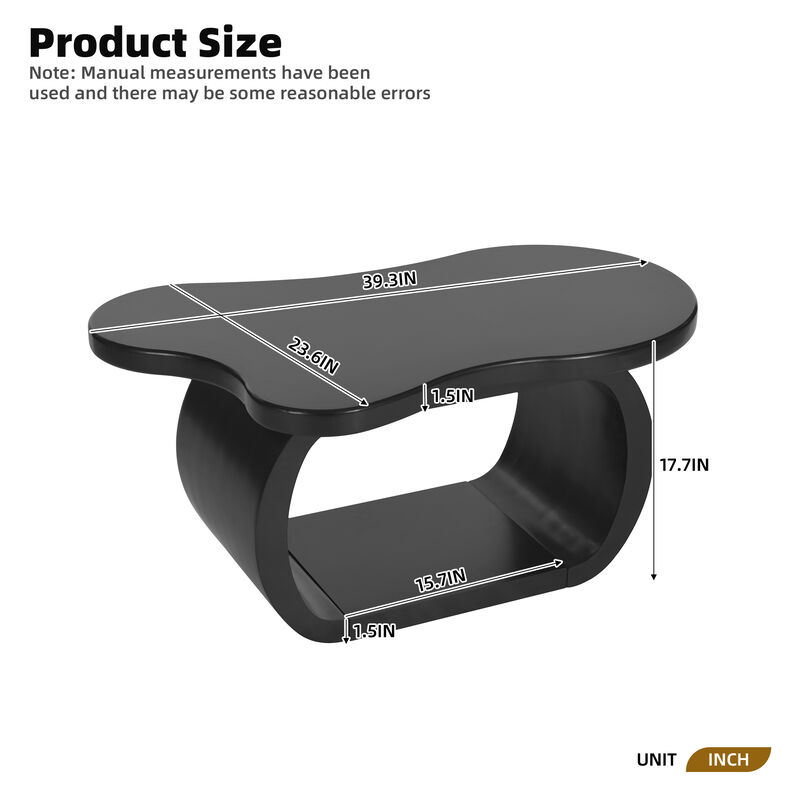 Merax Modern Cloud Coffee Table with 1.5" Thick Tabletop