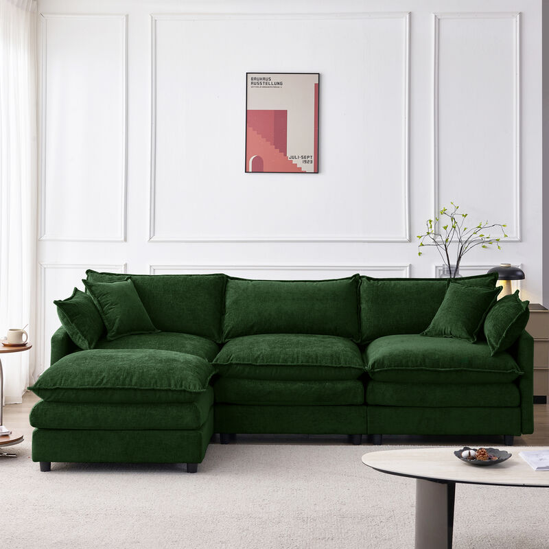 Jegfli Chenille Modular L-Shaped Sectional Sofa image number 2
