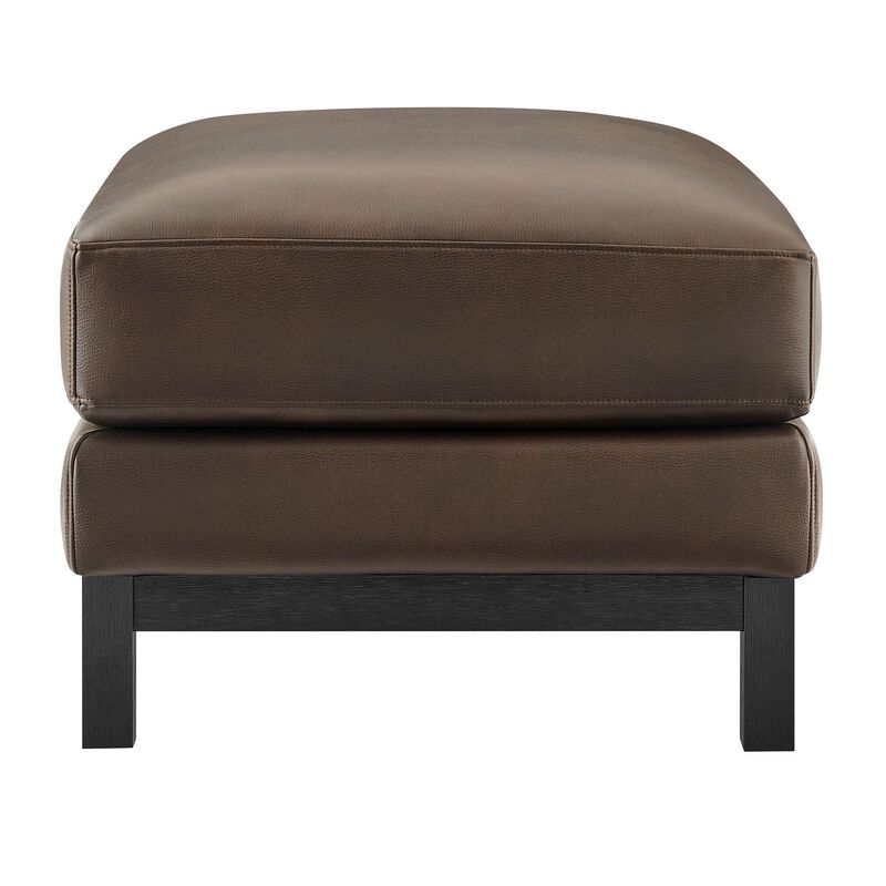 Modway Roscoe Vegan Leather Ottoman in Toast - Faux Leather Rectangular Footstool for Living Room, Bedroom, or Lounge Seating image number 5
