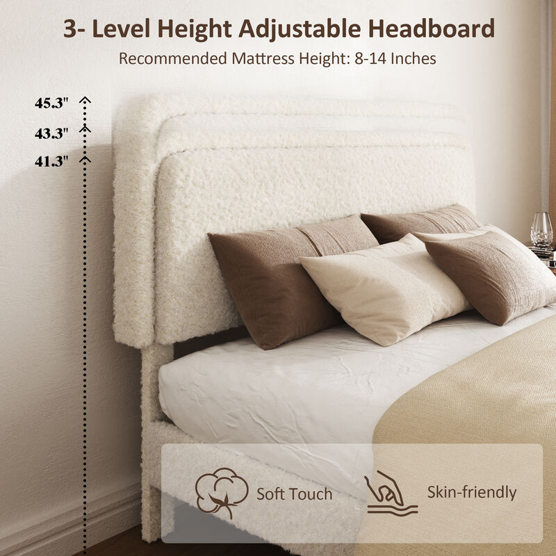 Sarick Plush Upholstered Platform Bed image number 5