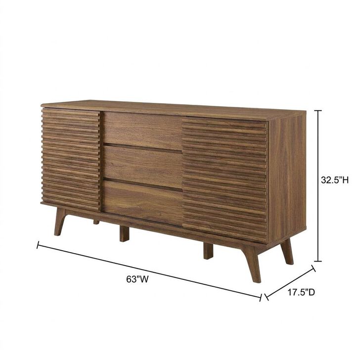 Wooden Sideboard Buffet Cabinet with Storage for Dining Room, Oak