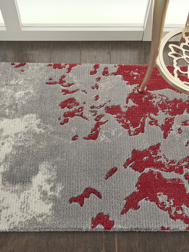 Twilight TWI21 Gray/Red 2' x 3' Rug