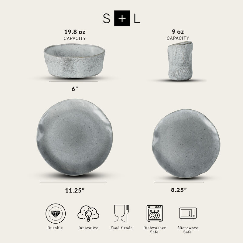 Stone by Mercer Project ATIK Stoneware 32 Piece Dinnerware Set