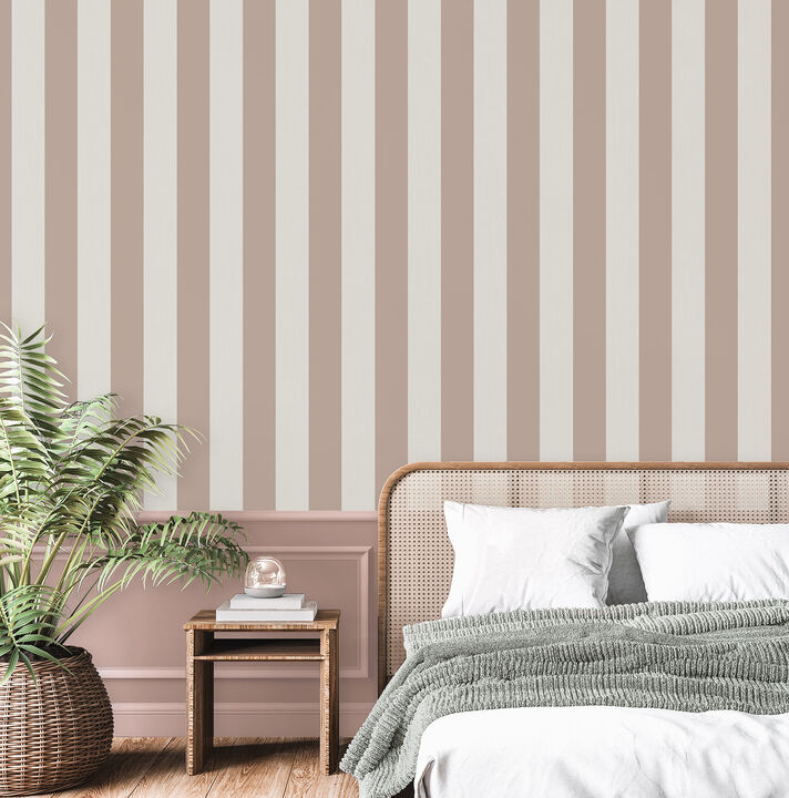 Tavish Light Pink Stripe Wallpaper (Set of 2)
