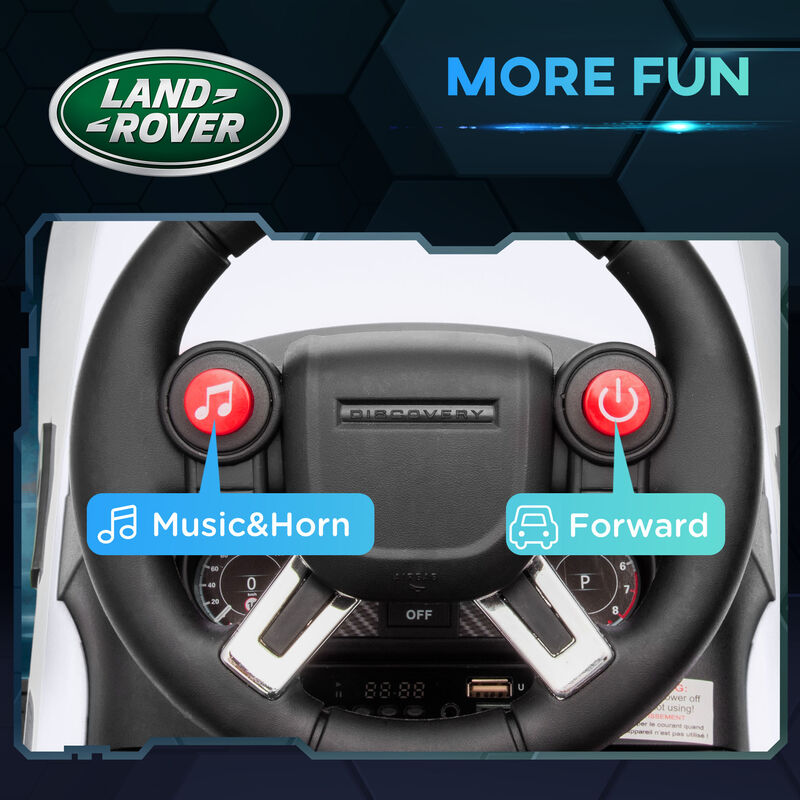 BreeBe 2 in 1 Land Rover Licensed 6V Ride on Car Sliding Car Battery Powered Electric Car w/ Headlights Music Horn image number 5