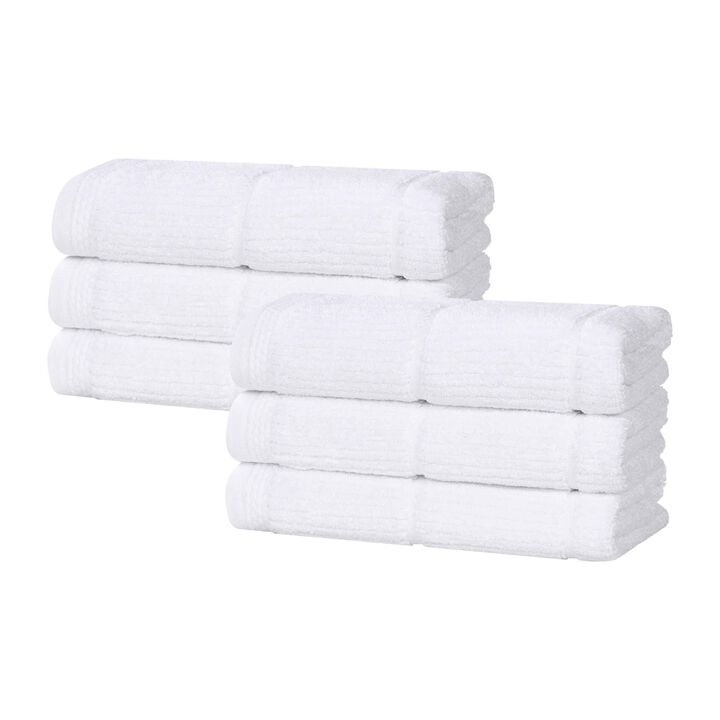 Soft Hand Towels Set of 6 in Smart Twist Viscose Cotton Blend