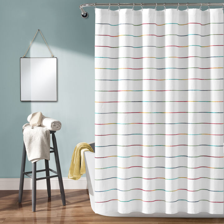 Ombre Stripe Yarn Dyed Cotton Shower Curtain