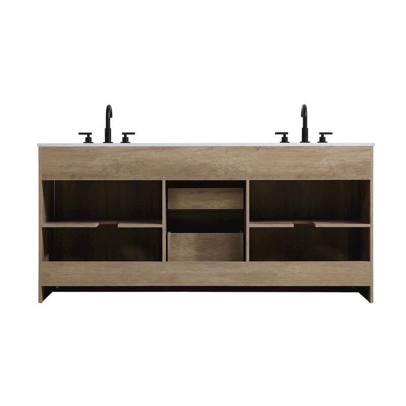 Elegant Kitchen and Bath Austin 72 Inch Double Bathroom Vanity In Natural Oak image number 3