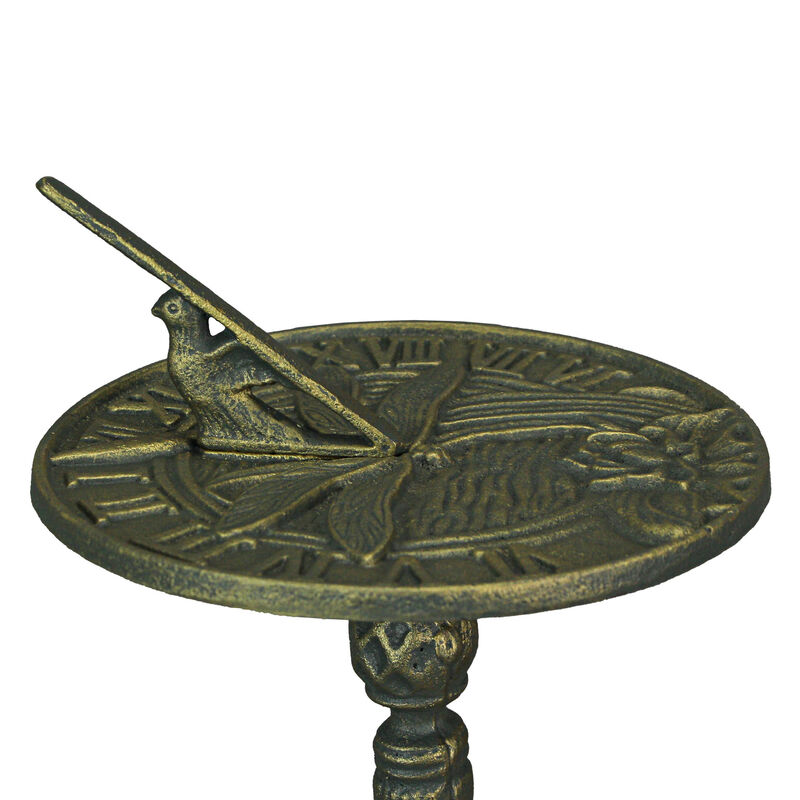 21 Inch Cast Iron Verdigris Dragonfly Sundial Outdoor Home Garden Decor Yard Art image number 2