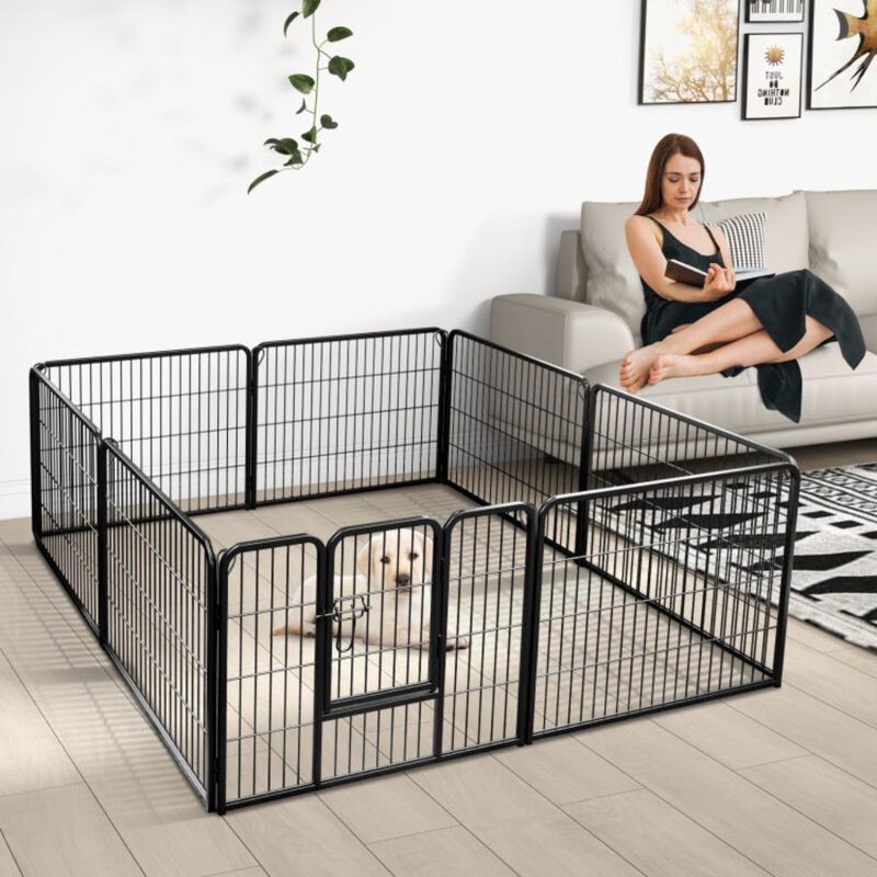 Hivvago 8 Panel Pet Fence Indoor Outdoor