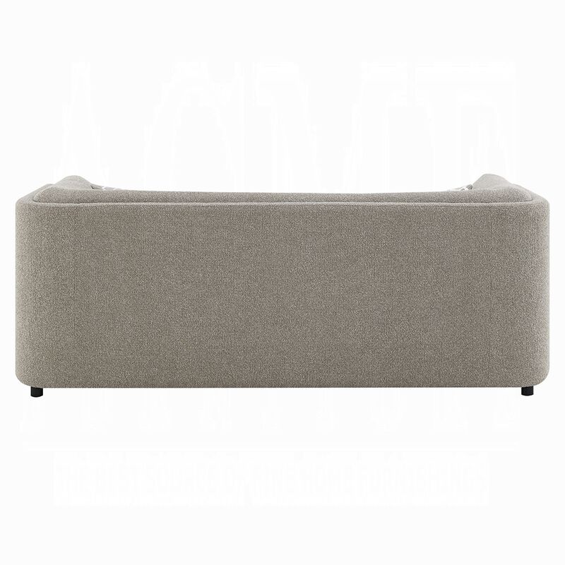 Gely 87 Inch Sofa with 3 Accent Pillows, Straight Arms, Gray Chenille image number 4