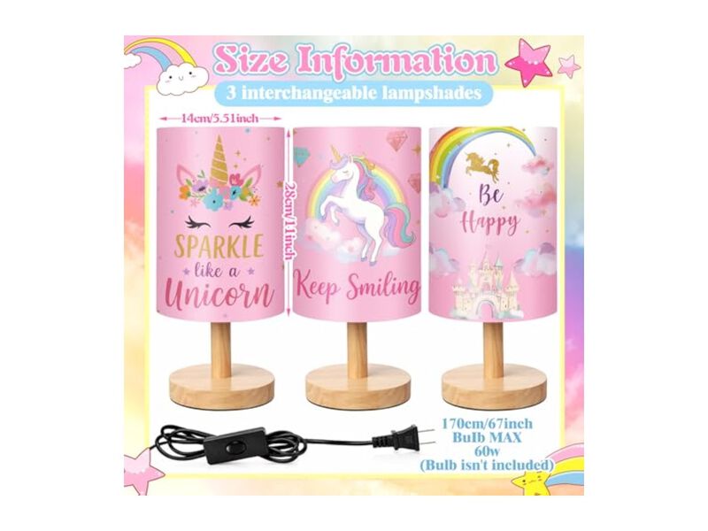 Fabric 3 Pack Table Lamps For Bedroom Nightstand Bedside image number 2