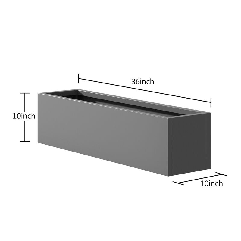 Metal Rectangular Planter with Drainage Holes