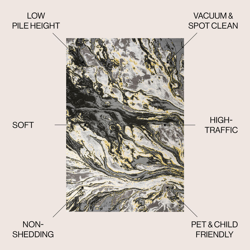 Swirl Marbled Abstract Area Rug