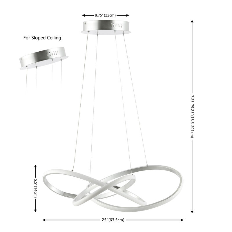 Alexia 25" Abstract Integrated LED Metal Adjustable Pendant