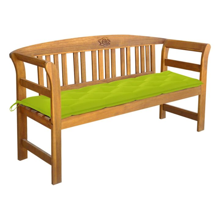 vidaXL Garden Bench with Cushion 61.8'' Solid Acacia Wood