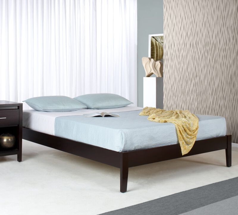 Nevis Twin Size Simple Platform Bed in Espresso