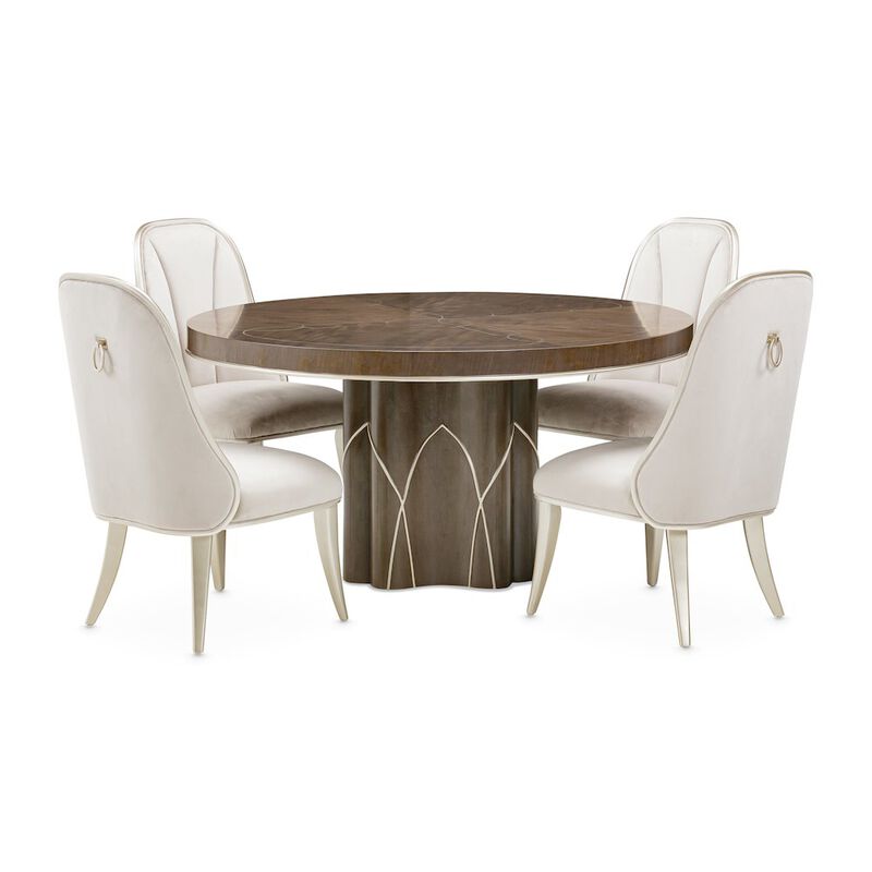 Michael Amini Villa Cherie Round Dining Table - Hazelnut