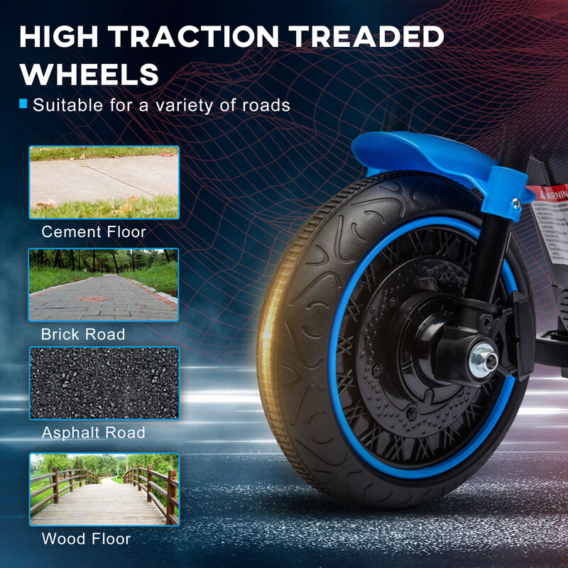 BreeBe 6V Kids Motorcycle w/ Training Wheels, Single-Button Start image number 5