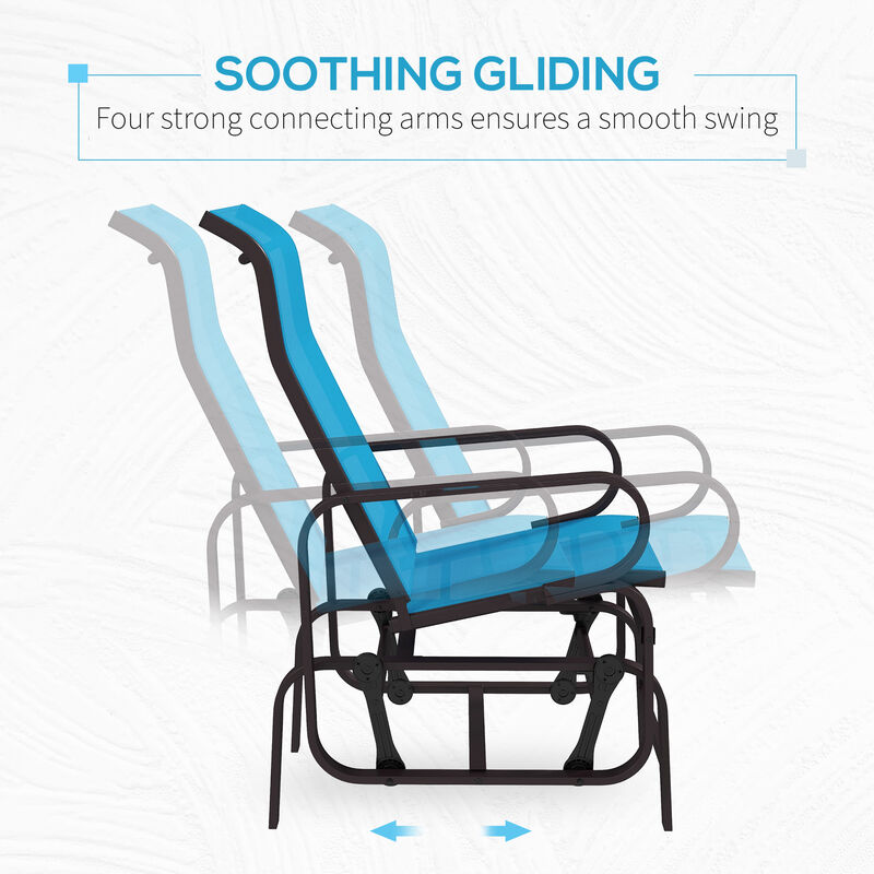 Hivvago Outdoor Gliding Lounger Chair with Metal Frame image number 3