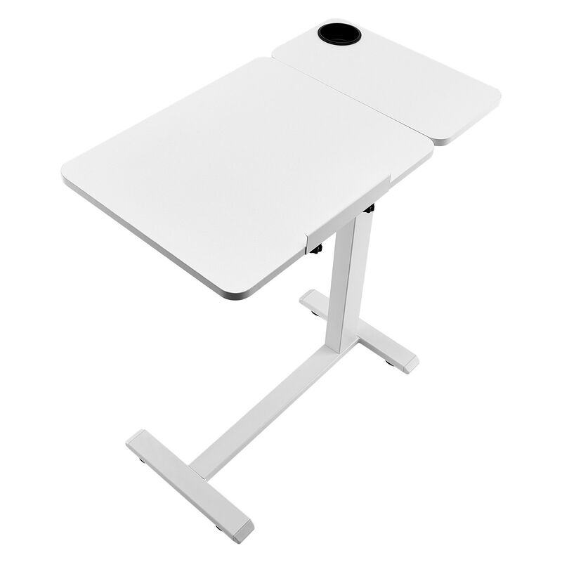 Portable Desk with Flip Top &ndash; Hidden 4-Wheel Rolling Laptop Table with Cup Holder image number 7