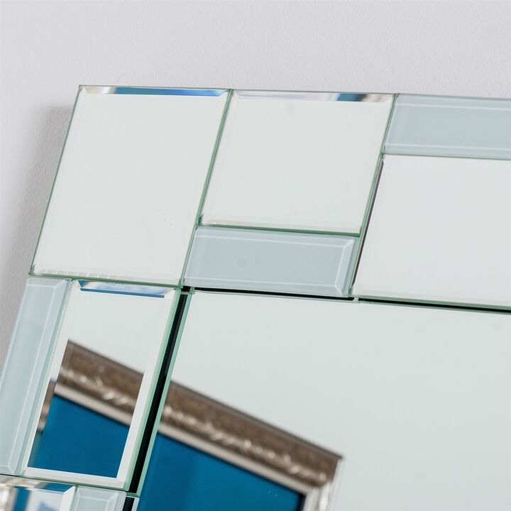 Rectangle Bathroom Mirror with Hand-Cut Edging – Elegant Design for Modern Bathrooms