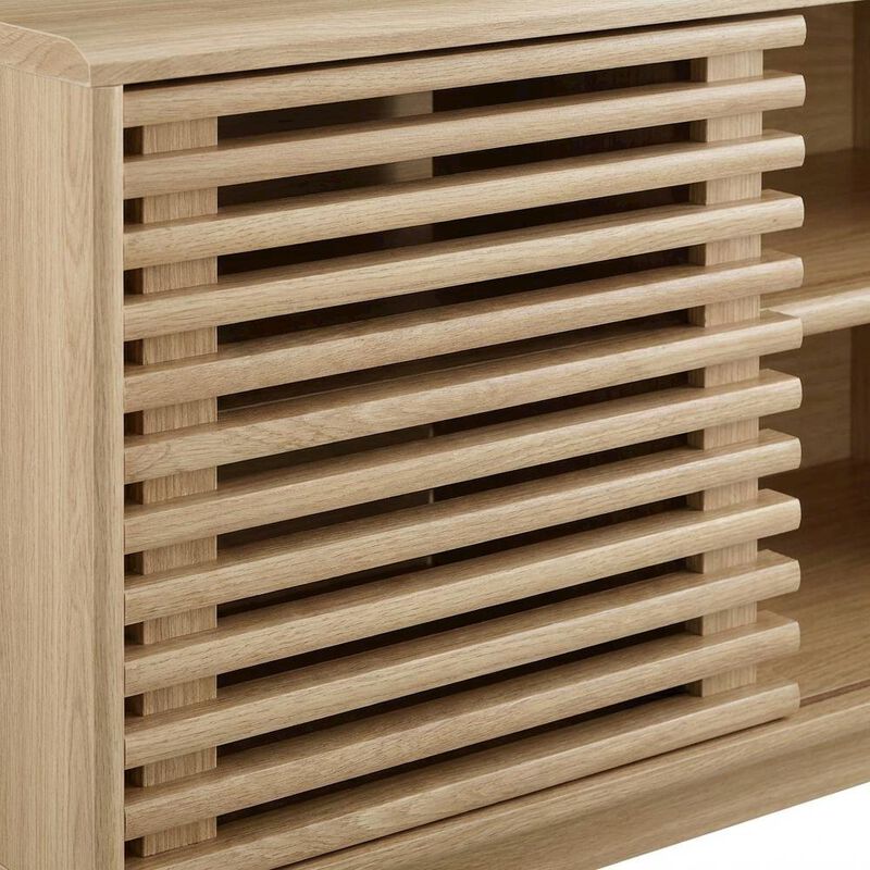 Brown wood TV stand with sleek design and sturdy construction image number 5