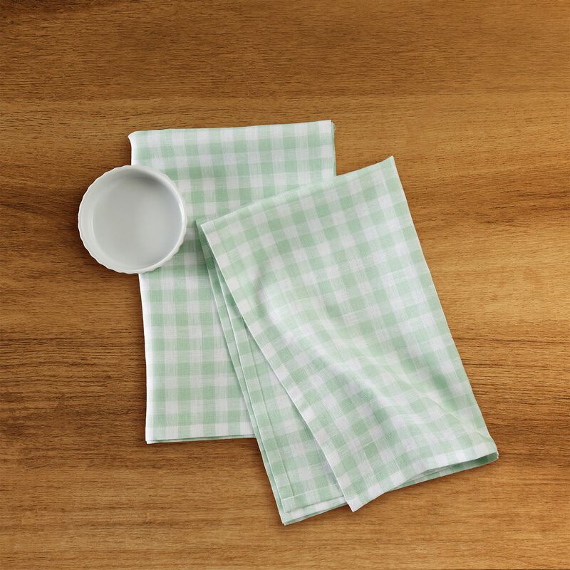 Linen Kitchen Towels - Gingham Check