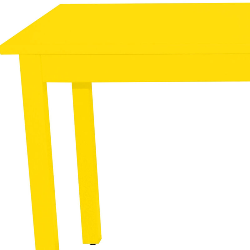HomeRoots 48" Yellow Solid Wood Dining Table