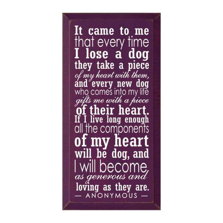 Dog Lover Memorial Wood Sign Every Time I Lose a Dog Rustic Hanging Wall Plaque