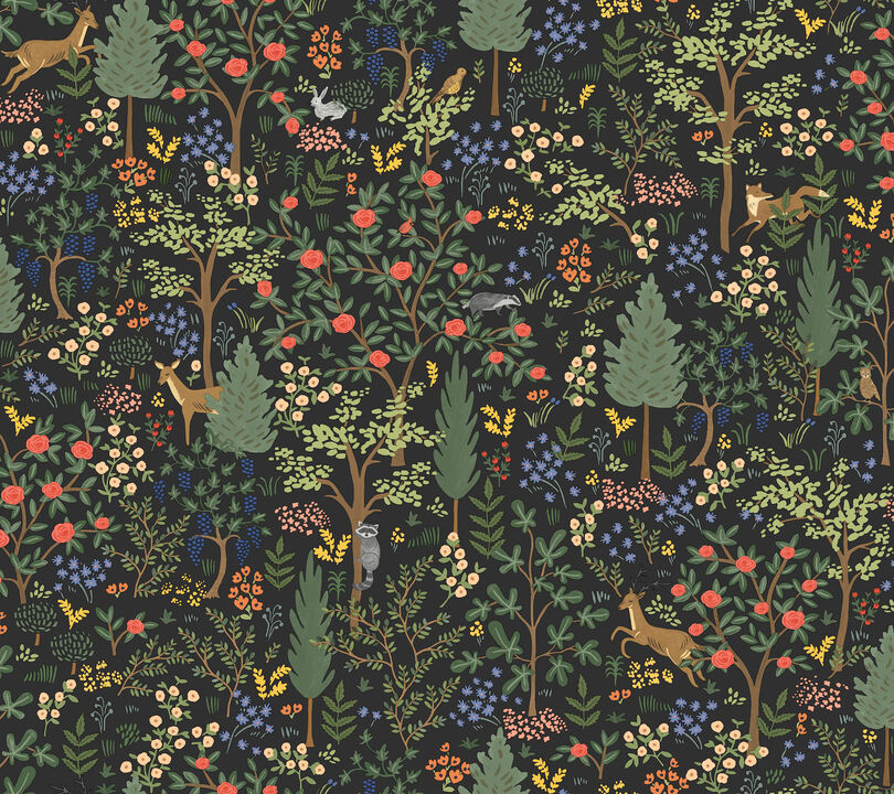 Woodland Black Peel & Stick Wallpaper