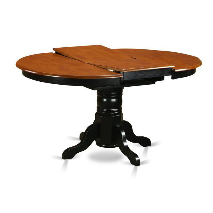 East West Furniture Oval Table with 18 Butterfly leaf -Black and Cherry