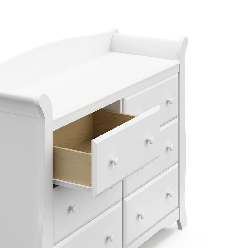 Storkcraft Avalon 6 Drawer Universal Double Dresser - White