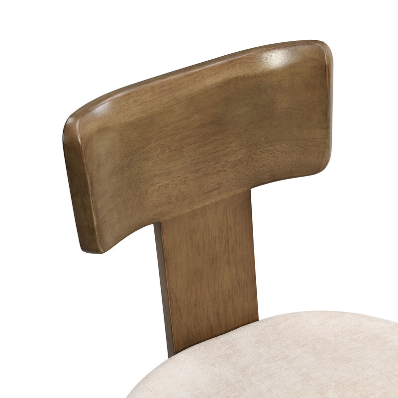 Merax Upholstered Rubber Wood Dining Chairs Set of 2