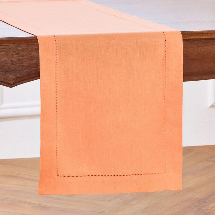 Solino Home 100% Pure Linen Table Runner - Classic Hemstitch