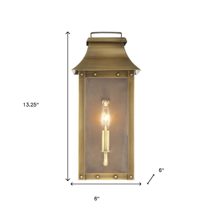 Hivvago Manchester 1-Light Aged Brass Pocket Wall Light