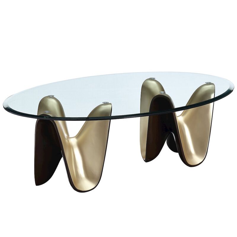 Michael Amini Houston Cocktail Table - Brushed Gold