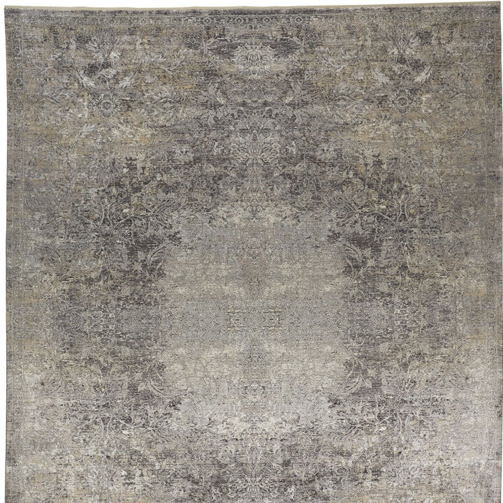 HomeRoots Oriental Power Loom Worn Faded Area Rug
