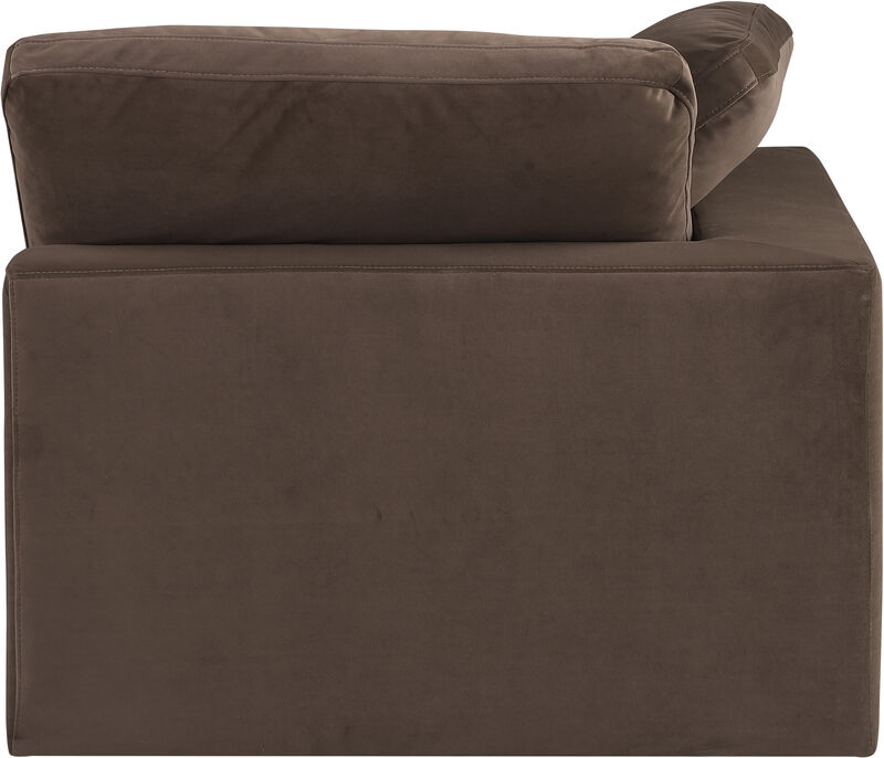 Meridian Furniture Comfy Brown Velvet Modular Corner Chair