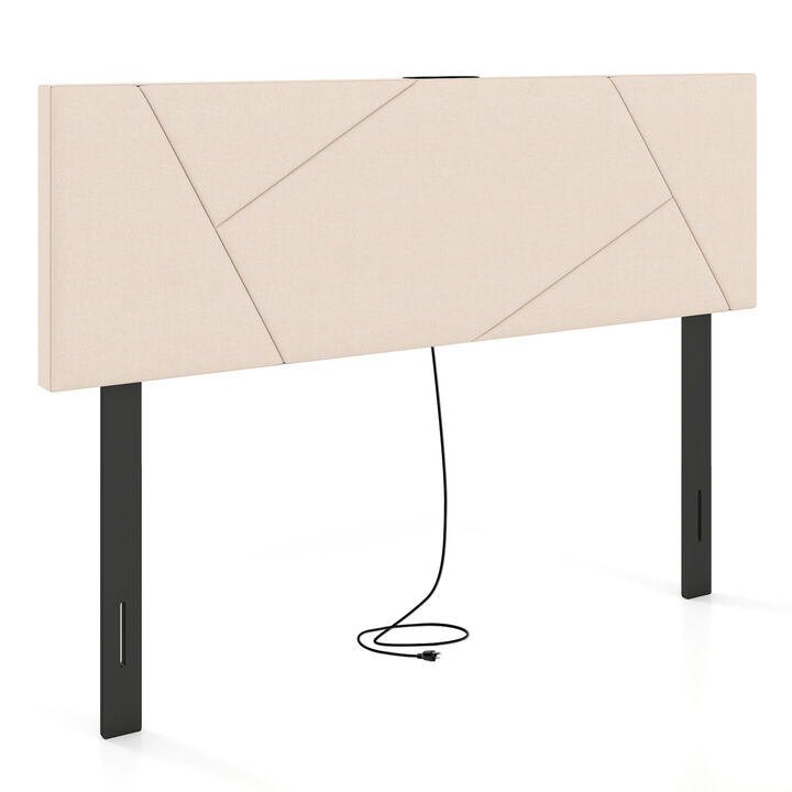 Modern Geometric Upholstered Headboard for Full and Queen Size Beds