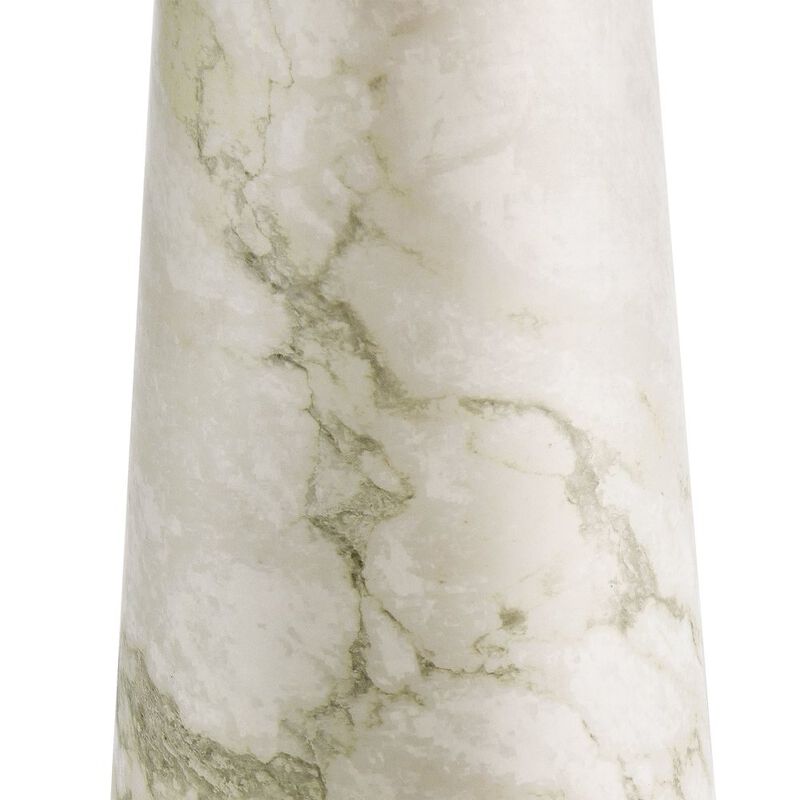 Modway Nera Table Lamp with Marble Pattern in White &ndash; Modern Accent Lamp with Pleated Fabric Shade and Matte Brushed Metal Plate &ndash; Ambient Lighting for Living Room, Bedroom, Entryway image number 5