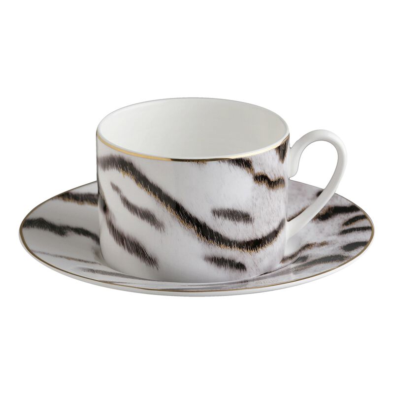 Tea Cup & Saucer TIGER Set of 2 in Luxury Box diam. 3.3", H 2.3", cap. 7.5 oz, Saucer diam. 6" image number 0